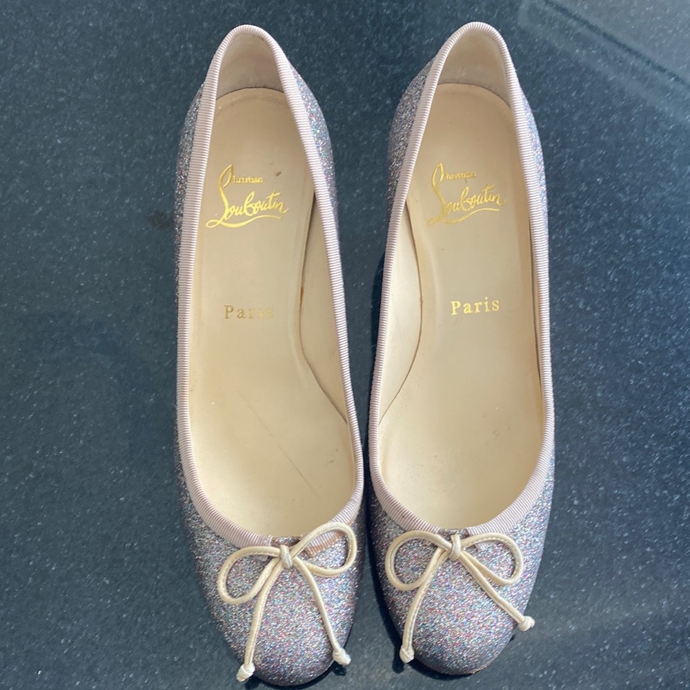 Louboutin sparkle kitten heels